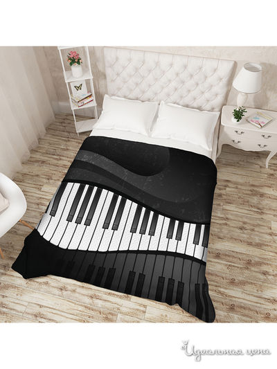 Покрывало "Клавиши", Евро Сирень, цвет черный