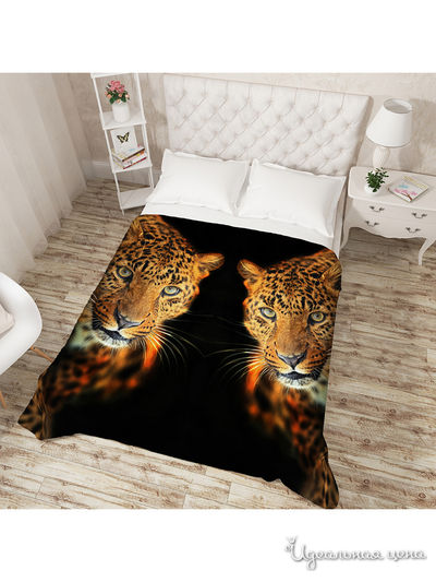 Покрывало "Два леопарда", Евро Сирень, цвет мультиколор