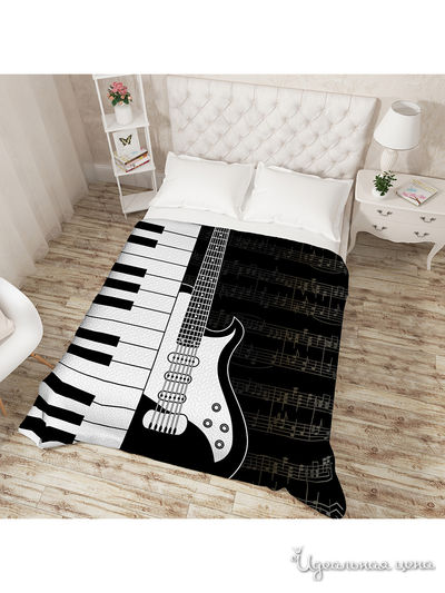 Покрывало "Музыка", Евро Сирень, цвет черный