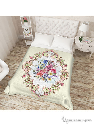 Покрывало "Мандалы и букет", Евро Сирень, цвет мультиколор