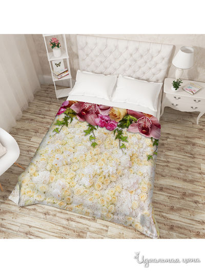 Покрывало "Розы и орхидеи", Евро Сирень, цвет мультиколор