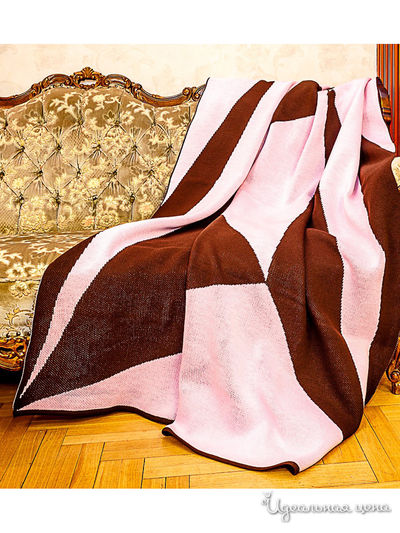 Плед, 145*200 см Veronika Style, цвет коричневый, розовый