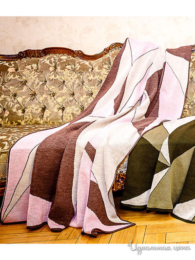 Плед, 135*195 см Veronika Style, цвет коричневый, розовый