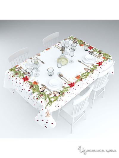 Скатерть "Зимняя сказка", 145*220 см Сирень, цвет мультиколор