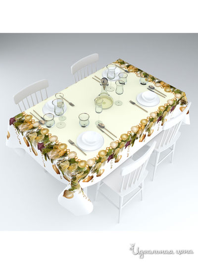 Скатерть "Праздничное украшение", 145*220 см Сирень, цвет мультиколор