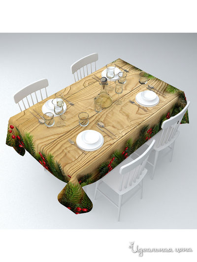 Скатерть "Еловые ветки", 145*220 см Сирень, цвет мультиколор