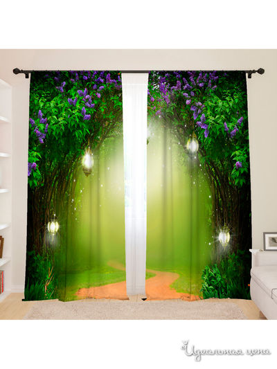 Фотошторы для детской "Волшебная тропа", 145*260, 2 шт. Сирень, цвет мультиколор