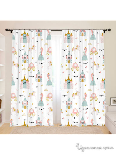 Фотошторы для детской "Милая принцесса", 145*260, 2 шт. Сирень, цвет мультиколор