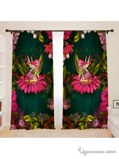 Фотошторы для детской "Фея в лесу", 145*260, 2 шт. Сирень, цвет мультиколор