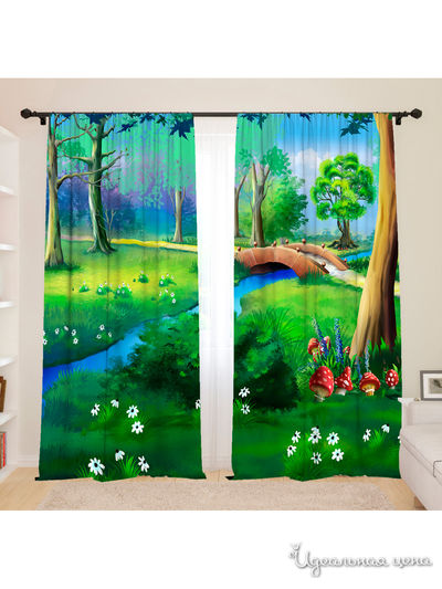 Фотошторы для детской "Чудесный парк", 145*260, 2 шт. Сирень, цвет мультиколор