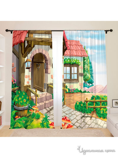 Фотошторы для детской "В гостях у красной шапочки", 145*260, 2 шт. Сирень, цвет мультиколор