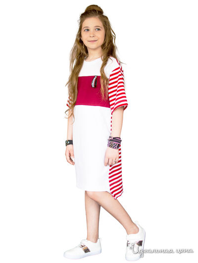 Платье iRMi, цвет красный, белый