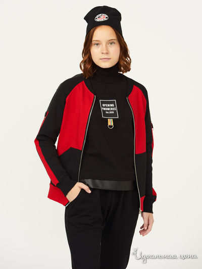 Бомбер iRMi, цвет черный, красный