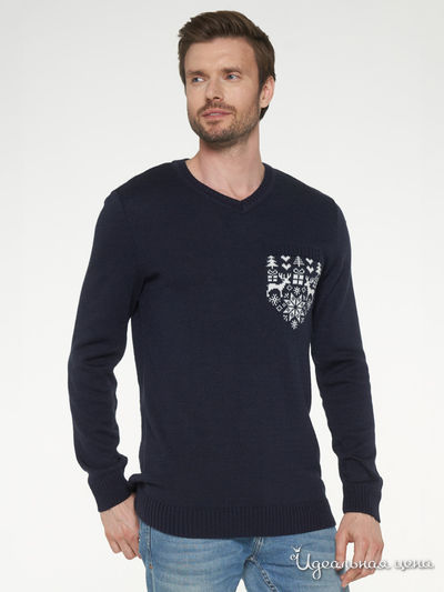 Пуловер VAY, цвет темно-синий, молочный