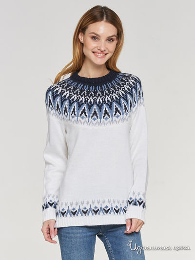 Джемпер VAY, цвет белый, синий
