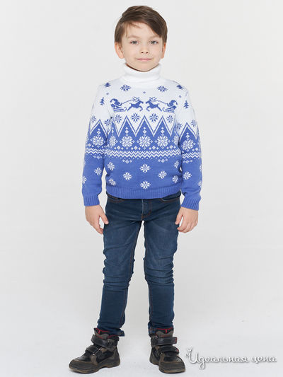Свитер ВЕСНУШКИ, цвет синий, белый