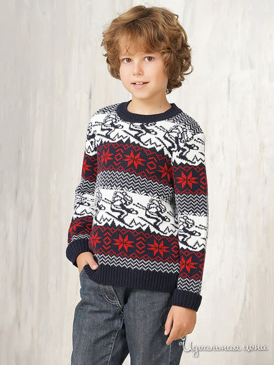 Джемпер VAY, цвет темно-синий, молочный, красный