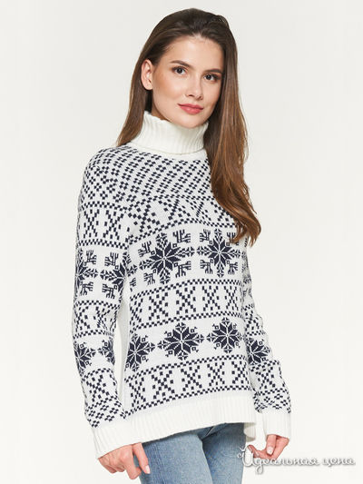 Свитер VAY, цвет молочный, темно-синий