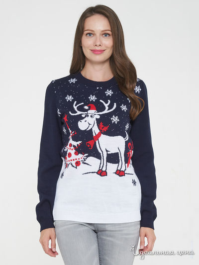 Джемпер VAY, цвет темно-синий, белый, красный