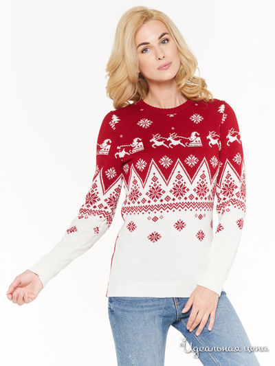 Джемпер VAY, цвет молочный, красный
