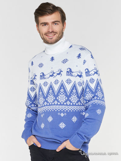 Свитер VAY, цвет синий, белый