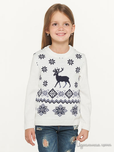 Джемпер ВЕСНУШКИ, цвет молочный, синий