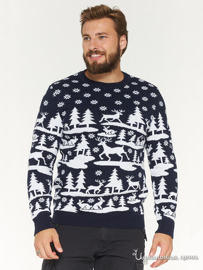 Джемпер VAY, цвет темно-синий, белый