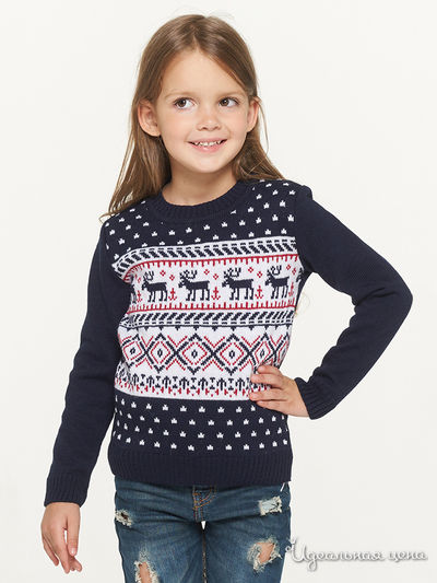 Джемпер ВЕСНУШКИ, цвет темно-синий, белый, красный