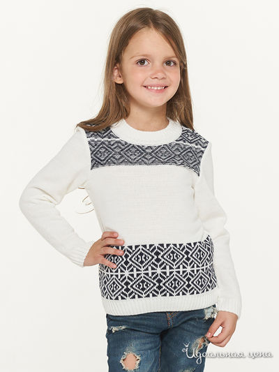 Джемпер ВЕСНУШКИ, цвет молочный, темно-синий