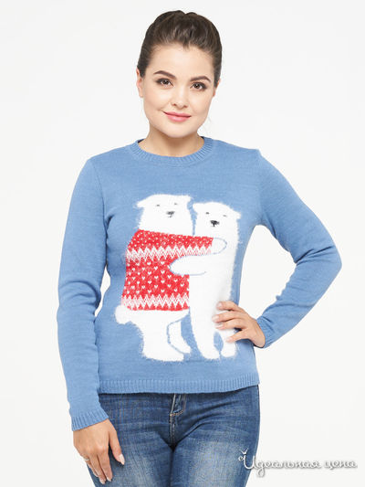 Джемпер VAY, цвет синий, молочный, красный, черный