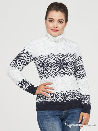 Свитер VAY, цвет белый, темно-синий