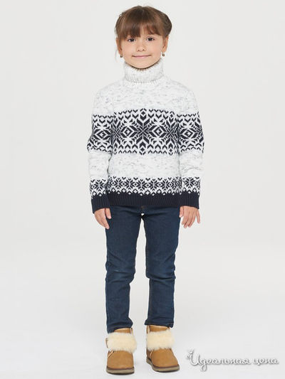 Свитер VAY, цвет белый, темно-синий