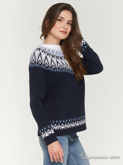 Джемпер VAY, цвет темно-синий, белый