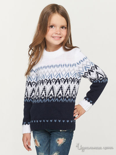 Джемпер ВЕСНУШКИ, цвет темно-синий, белый