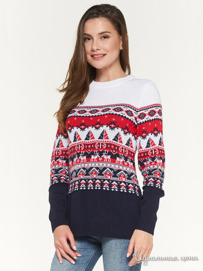 Джемпер VAY, цвет белый, синий