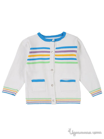Кардиган Trikoland, цвет белый, бирюзовый