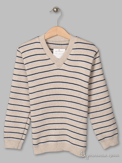 Пуловер Trikoland, цвет бежевый с сине-голубой полоской