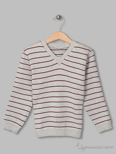 Пуловер Trikoland, цвет серый с бордово-голубой полоской