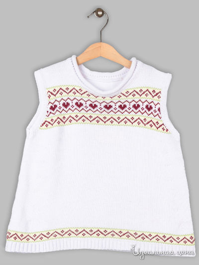 Жилет Trikoland, цвет белый, салатовый