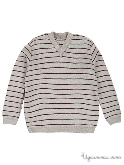 Пуловер Trikoland, цвет бежевый с бордово-голубой полоской