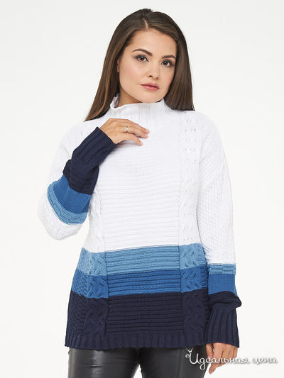 Джемпер VAY, цвет синий, белый