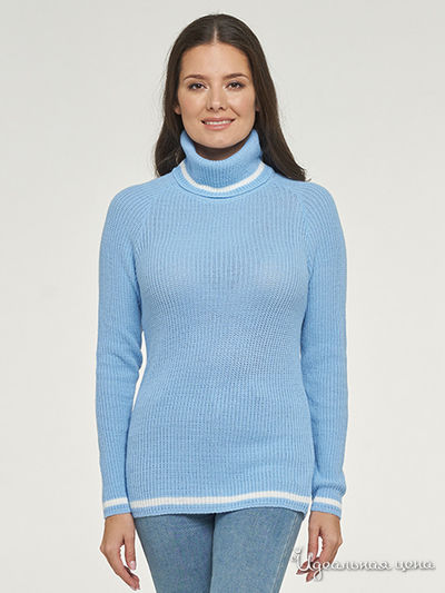 Свитер VAY, цвет голубой, молочный
