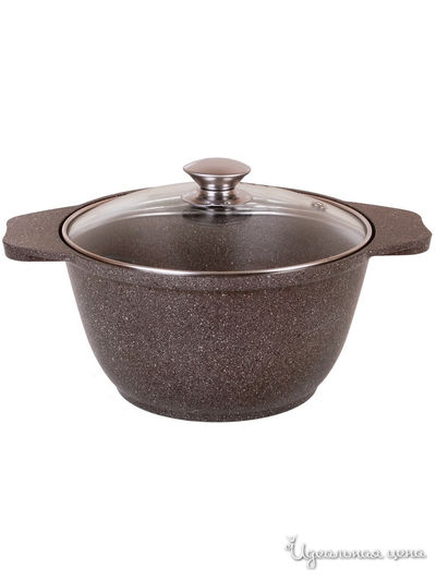 Кастрюля со стеклянной крышкой, 4 л KUKMARA, цвет коричневый