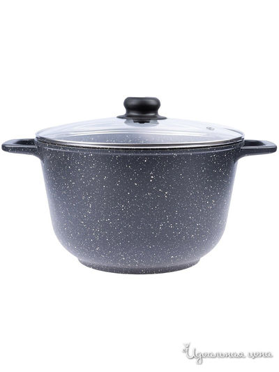 Казан со стеклянной крышкой, 5 л Casta, цвет чёрный