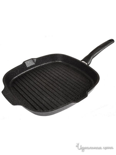 Сковорода-гриль квадратная, 280х280 мм KUKMARA, цвет черный