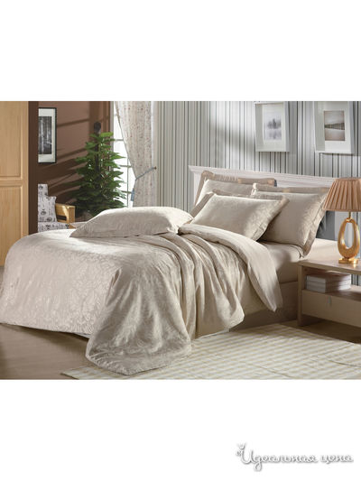 Комплект постельного белья, Евро Maxstyle, цвет бежевый