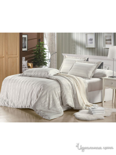 Комплект постельного белья, Евро Maxstyle, цвет бежевый