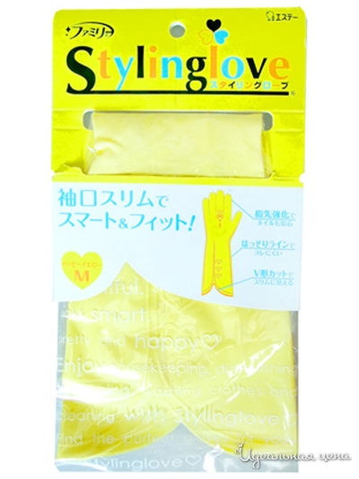 Перчатки  для бытовых и хозяйственных нужд (средней толщины), ST, цвет желтый