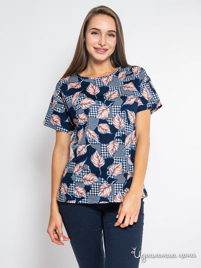 Футболка Vis-a-vis, цвет синий, персиковый