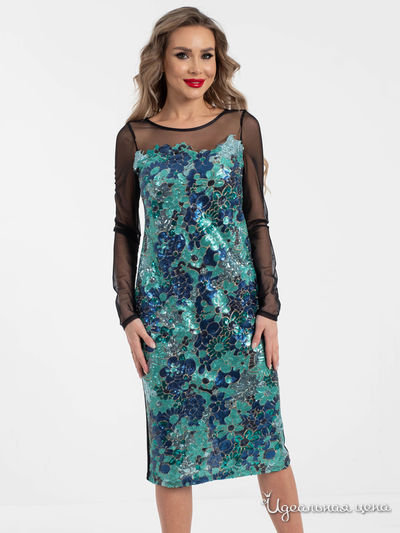 Платье Wisell, цвет черный, бирюзовый